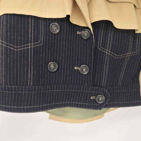 ザラ ZARA コントラスト 切替トレンチコート レディース import:XS