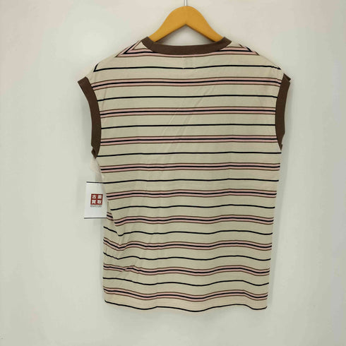 ロクビューティーアンドユースユナイテッドアローズ 6 BEAUTY & YOUTH UNITED ARROWS COTTON MULTI BORDER NO SLEEVE T-SHIRT レディース
