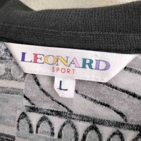 レオナールスポーツ LEONARD SPORT プリント 長袖ポロシャツ レディース import:L