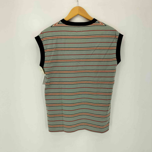 ロクビューティーアンドユースユナイテッドアローズ 6 BEAUTY & YOUTH UNITED ARROWS COTTON MULTI BORDER NO SLEEVE T-SHIRT レディース