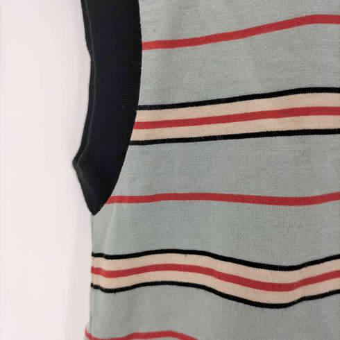 ロクビューティーアンドユースユナイテッドアローズ 6 BEAUTY & YOUTH UNITED ARROWS COTTON MULTI BORDER NO SLEEVE T-SHIRT レディース