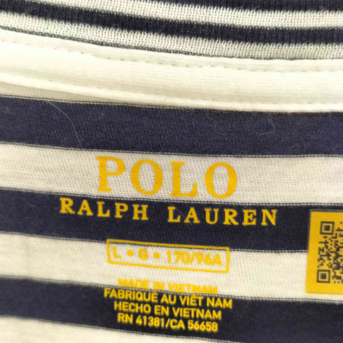 ポロラルフローレン POLO RALPH LAUREN ポニー 刺繍 ボーダー S/S クルーネック Tシャツ レディース import:L