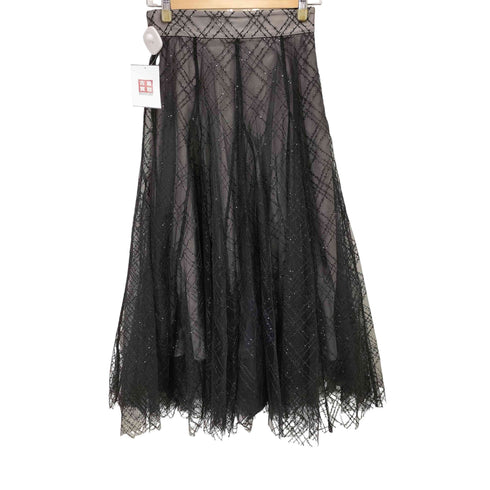 ダズリン dazzlin 23AW スパンコールチュールチェックスカート レディース JPN:M