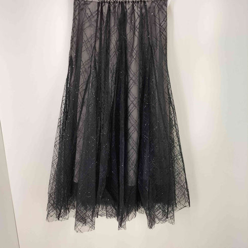 ダズリン dazzlin 23AW スパンコールチュールチェックスカート レディース JPN:M