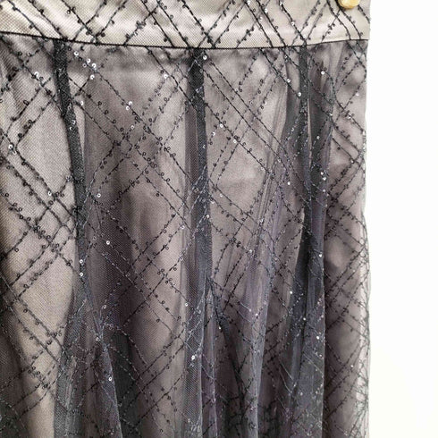 ダズリン dazzlin 23AW スパンコールチュールチェックスカート レディース JPN:M
