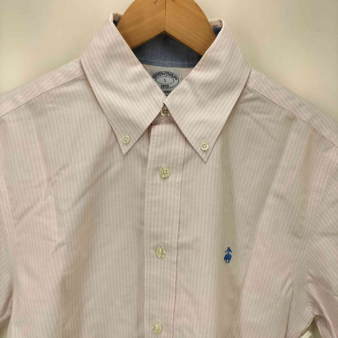 ブルックスブラザーズ BROOKS BROTHERS 1818 REGENT GFロゴ 刺繍 ストライプ S/S ポロカラー シャツ メンズ import:S