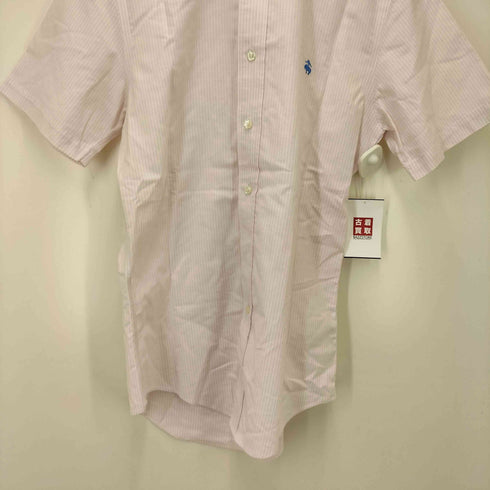 ブルックスブラザーズ BROOKS BROTHERS 1818 REGENT GFロゴ 刺繍 ストライプ S/S ポロカラー シャツ メンズ import:S
