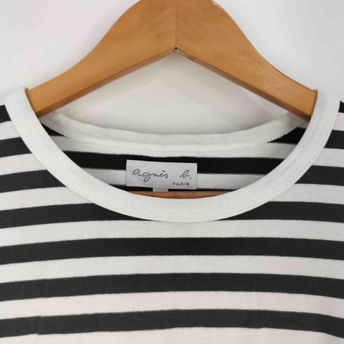 アニエスベー agnes b. PARIS ボーダー コットン ロングスリーブTシャツ レディース イ