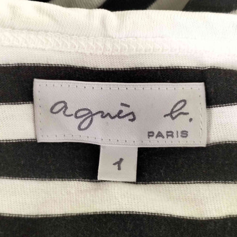 アニエスベー agnes b. PARIS ボーダー コットン ロングスリーブTシャツ レディース イ