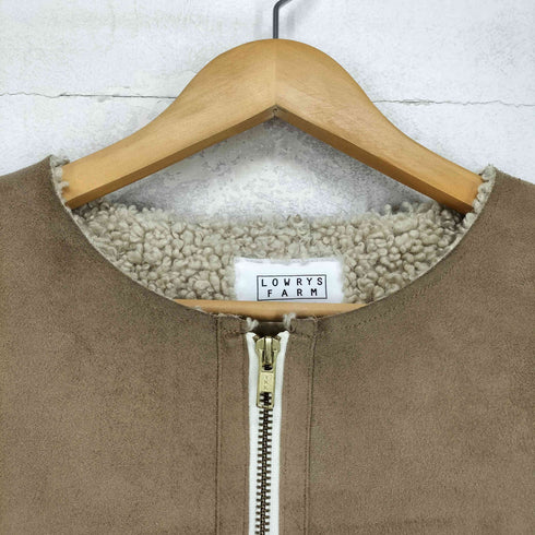 ローリーズファーム LOWRYS FARM ノーカラーフェイクムートンコート レディース JPN:L