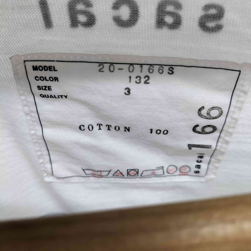 サカイ Sacai 20SS S/S 両面ロゴプリント クルーネックTシャツ メンズ JPN:3