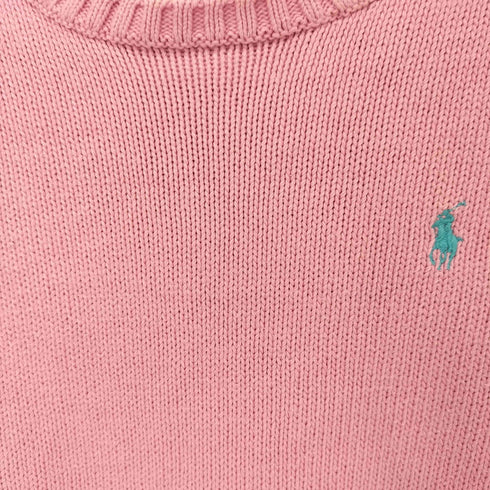 ラルフローレン RALPH LAUREN スモールポニー刺繍 コットンニット レディース import:L