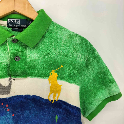 ポロバイラルフローレン Polo by RALPH LAUREN ビッグポニー刺繍 総柄 ポロシャツ メンズ import:M