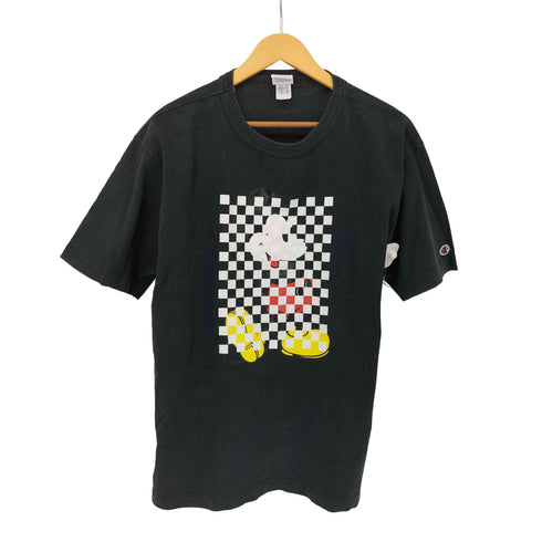 チャンピオン Champion USA製 T1011 チェッカーフラッグ キャラクタープリント Tシャツ メンズ import:L