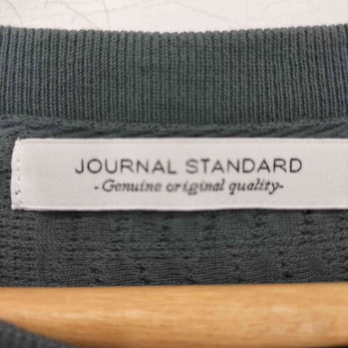 ジャーナルスタンダード JOURNAL STANDARD ジャガードストライプ クルーネック半袖編みTシャツ メンズ JPN:M