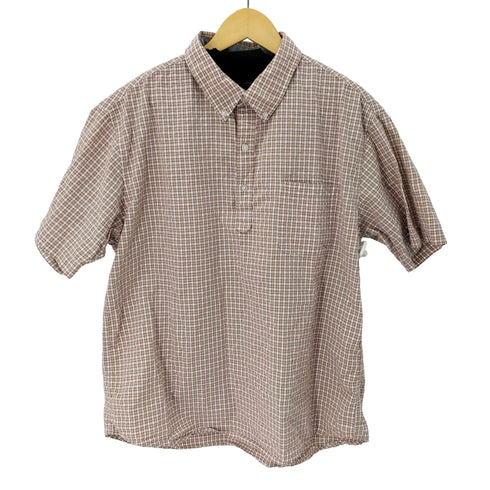 エディーバウアー Eddie Bauer BD S/S プルオーバーシアサッカーチェックシャツ メンズ import:XL