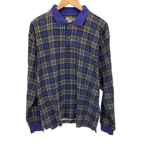 BASIC EQUIPMENT タータン チェック L/S ポロシャツ メンズ import:M