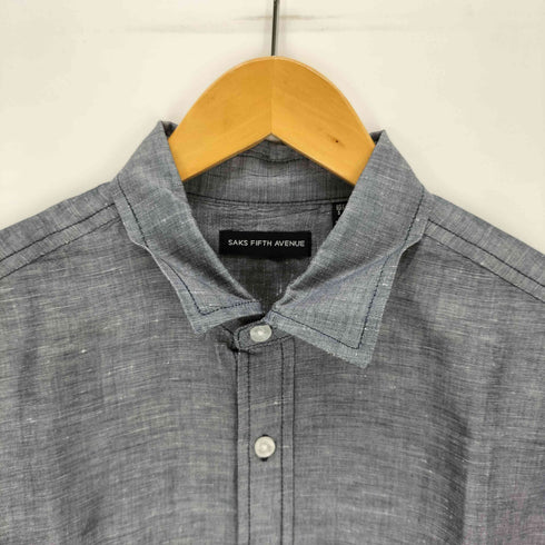 サックスフィフスアベニュー SAKS FIFTH AVENUE リネン混 レギュラーカラーシャツ メンズ import:S