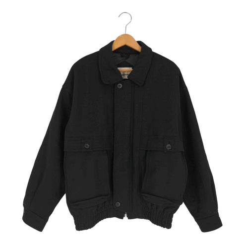 COMFY PARTNER 裏地キルティング ウールレーヨン 比翼 デザインポケット ジップアップジャケット メンズ LL