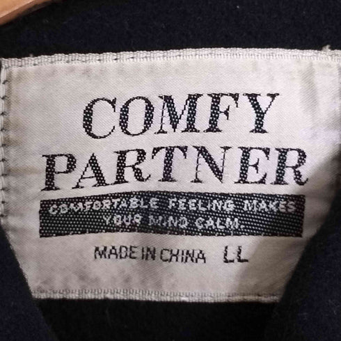 COMFY PARTNER 裏地キルティング ウールレーヨン 比翼 デザインポケット ジップアップジャケット メンズ LL