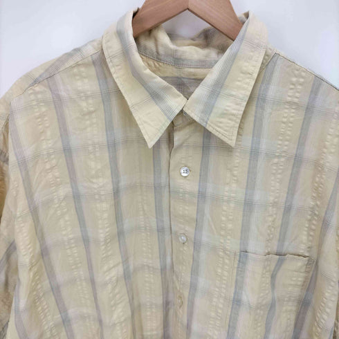 ヴァンヒューゼン VAN HEUSEN 90-00s シアサッカー S/S チェックシャツ メンズ import:XXL