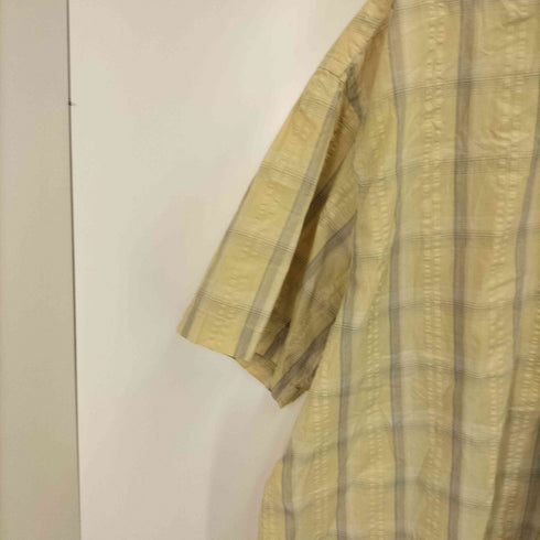 ヴァンヒューゼン VAN HEUSEN 90-00s シアサッカー S/S チェックシャツ メンズ import:XXL