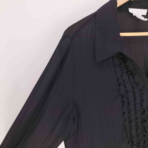 ワシントン worthington フリルタック ポリ シアー シャツ ブラウス レディース import:XL