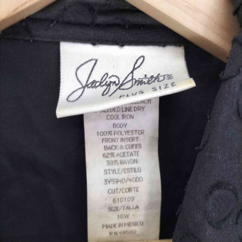 ジャクリーンスミス JACLYN SMITH メキシコ製 紙タグ 花ボタン ドット 総柄 L/S シアー シャツ ブラウス レディース 18W