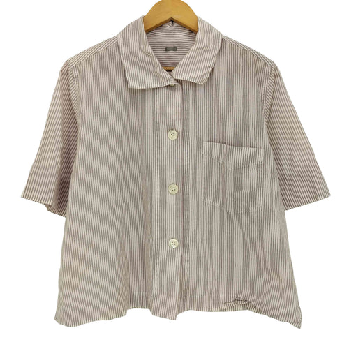 マーガレットハウエル MARGARET HOWELL 23ss コットンリネン ワイドスリーブ ストライプ シャツ レディース FREE