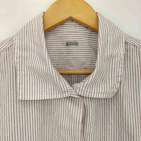 マーガレットハウエル MARGARET HOWELL 23ss コットンリネン ワイドスリーブ ストライプ シャツ レディース FREE