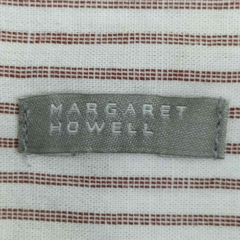 マーガレットハウエル MARGARET HOWELL 23ss コットンリネン ワイドスリーブ ストライプ シャツ レディース FREE