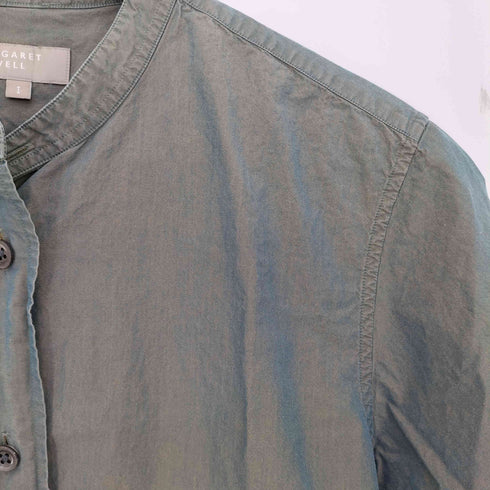 マーガレットハウエル MARGARET HOWELL 22ss コットンシャンブレーポプリンシャツ 玉虫 レディース JPN:1