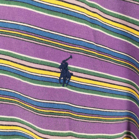 ポロバイラルフローレン Polo by RALPH LAUREN ポニー刺繍 ボーダー ポロシャツ メンズ import:L