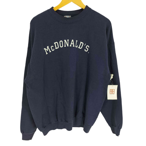 90-00S Hanes ボディ COMFORTBLEND 2枚タグ McDONALD'S アーチ ロゴ プリント スウェット メンズ import:XL