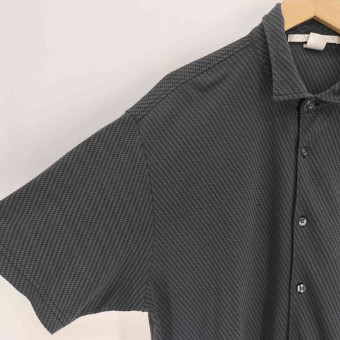 ペリーエリス PERRY ELLIS 65/35 ポリ コットン 総柄 S/S シャツ メンズ import:XL