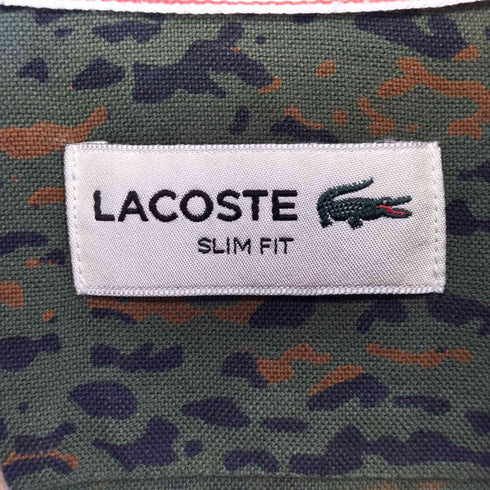 ラコステ LACOSTE SLIM FIT カモフラ 迷彩 ロングスリーブシャツ メンズ 39