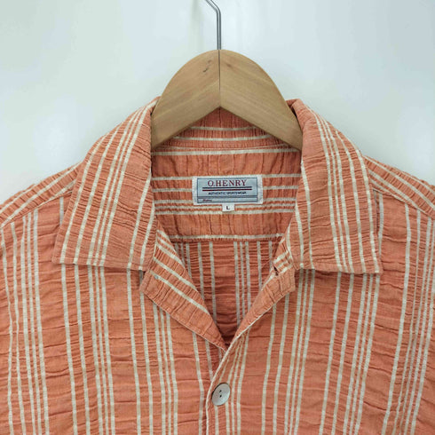 O.HENRY シェルボタン シアサッカー S/S オープンカラー シャツ メンズ JPN:L