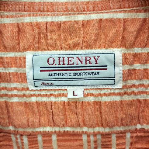 O.HENRY シェルボタン シアサッカー S/S オープンカラー シャツ メンズ JPN:L