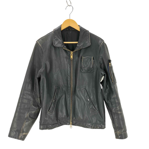 フレンチアーミー FRENCH ARMY 70-80s CUIR ykkダブルジップ パイロットレザージャケット 民間品 メンズ