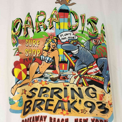 パラダイスニューヨーク PARADISE NYC SPRING BREAK’93 プリント クルーネック Tシャツ メンズ import:L