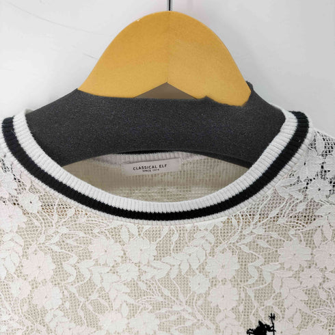 クラシカルエルフ CLASSICAL ELF クロシェ レースリブラインTシャツ レディース JPN:M