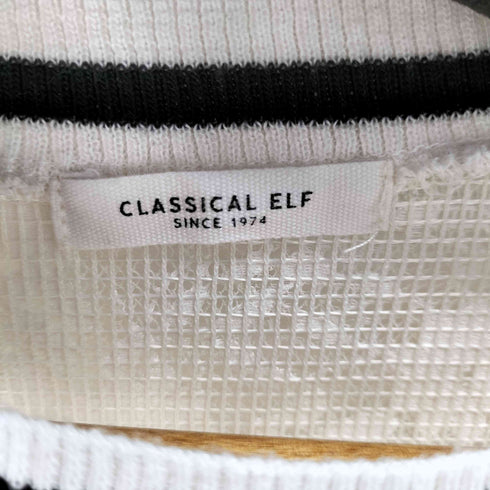 クラシカルエルフ CLASSICAL ELF クロシェ レースリブラインTシャツ レディース JPN:M