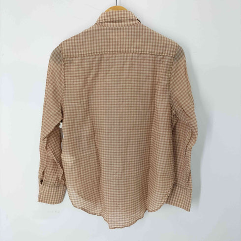 ザラ ZARA L/S シルク混 コットンチェックシャツ レディース import:XS