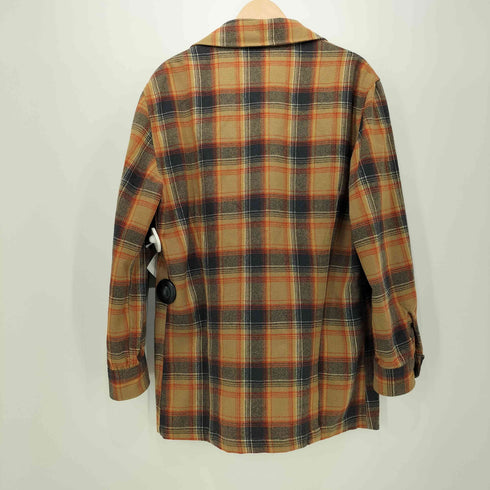 ペンドルトン PENDLETON 70S USA製 チェック柄 PURE VIRGIN WOOL くるみボタン ジャケット メンズ import:L