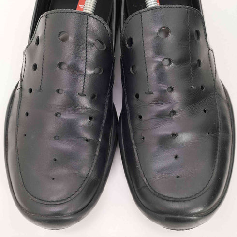 プラダ PRADA SPORT パンチングレザーローファー メンズ UK:8.5