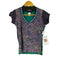 CUSTOC 00S 総柄 S/S VネックTシャツ レディース