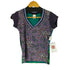 CUSTOC 00S 総柄 S/S VネックTシャツ レディース
