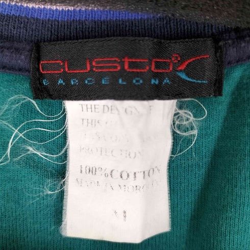 CUSTOC 00S 総柄 S/S VネックTシャツ レディース