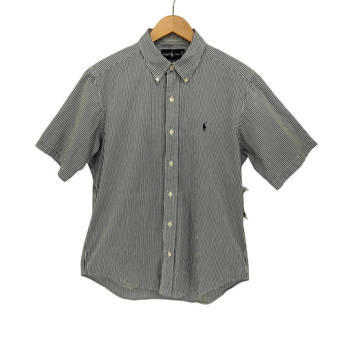 ラルフローレン RALPH LAUREN 90~00s CLASSIC FIT ポニー刺繍 ストライプ ボタンダウン 半袖シャツ メンズ import:L