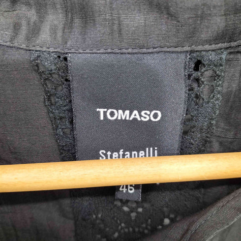 TOMASO Stefanelli イタリア製 シルク混レースフリル2wayジャケット レディース EUR:46